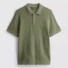 Strukturiertes Strick-Poloshirt Strukturiertes Strick-Poloshirt