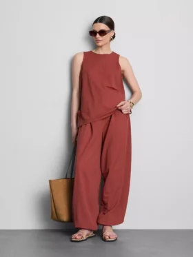 Strukturiertes Tanktop mit seitlichen Bändern