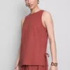 Strukturiertes Tanktop mit seitlichen Bändern Strukturiertes Tanktop mit seitlichen Bändern