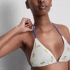 Strukturiertes Triangel-Bikini-Oberteil mit Zitronenmotiv Strukturiertes Triangel-Bikini-Oberteil mit Zitronenmotiv