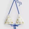 Strukturiertes Triangel-Bikini-Oberteil mit Zitronenmotiv Strukturiertes Triangel-Bikini-Oberteil mit Zitronenmotiv