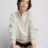 Sweatshirt aus Baumwollmischung mit halbem Reißverschluss Sweatshirt aus Baumwollmischung mit halbem Reißverschluss