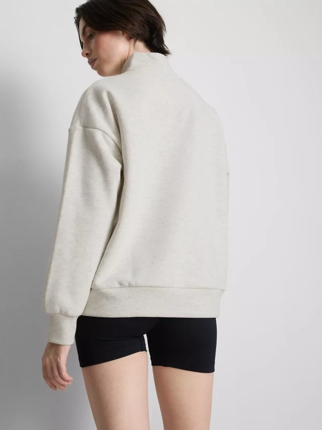 Sweatshirt aus Baumwollmischung mit halbem Reißverschluss Sweatshirt aus Baumwollmischung mit halbem Reißverschluss