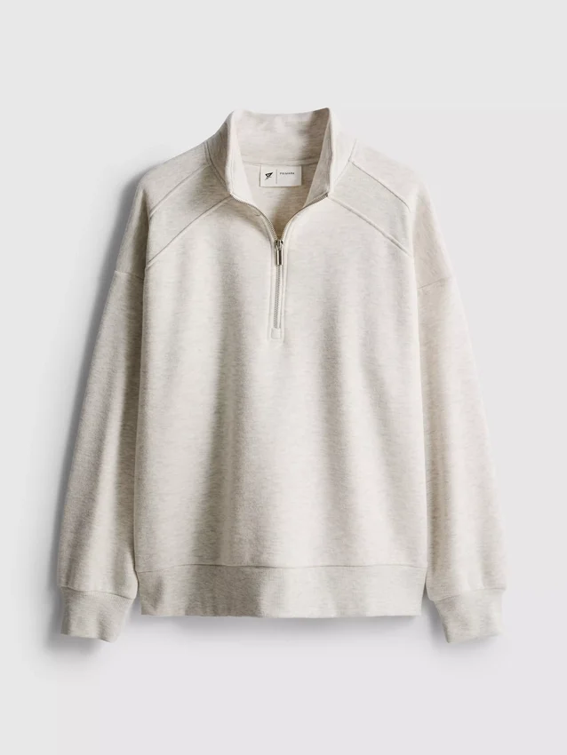 Sweatshirt aus Baumwollmischung mit halbem Reißverschluss Sweatshirt aus Baumwollmischung mit halbem Reißverschluss