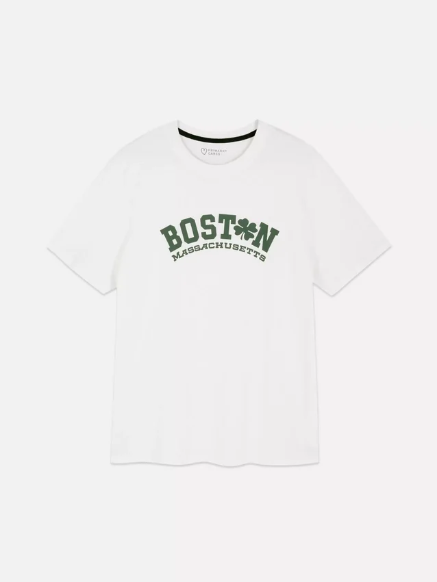 T-Shirt mit Boston-Aufdruck T-Shirt mit Boston-Aufdruck