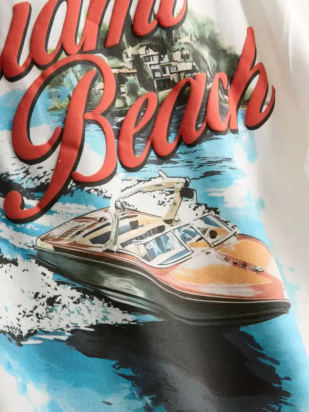 T-Shirt mit Miami-Beach-Motiv T-Shirt mit Miami-Beach-Motiv