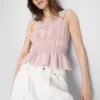 Tanktop mit gerafftem Peplum-Saum
