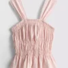 Tanktop mit gerafftem Peplum-Saum