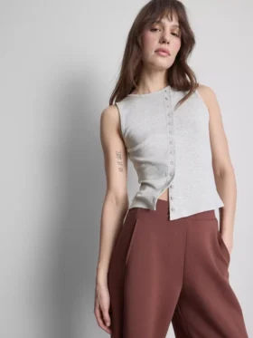Tanktop mit Knopfleiste aus baumwollreichem Material