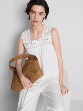 Tanktop mit Stickereieinsatz