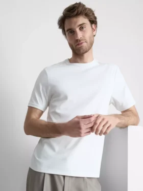 The Edit T-Shirt aus merzerisiertem Stoff in Slim-Fit-Passform