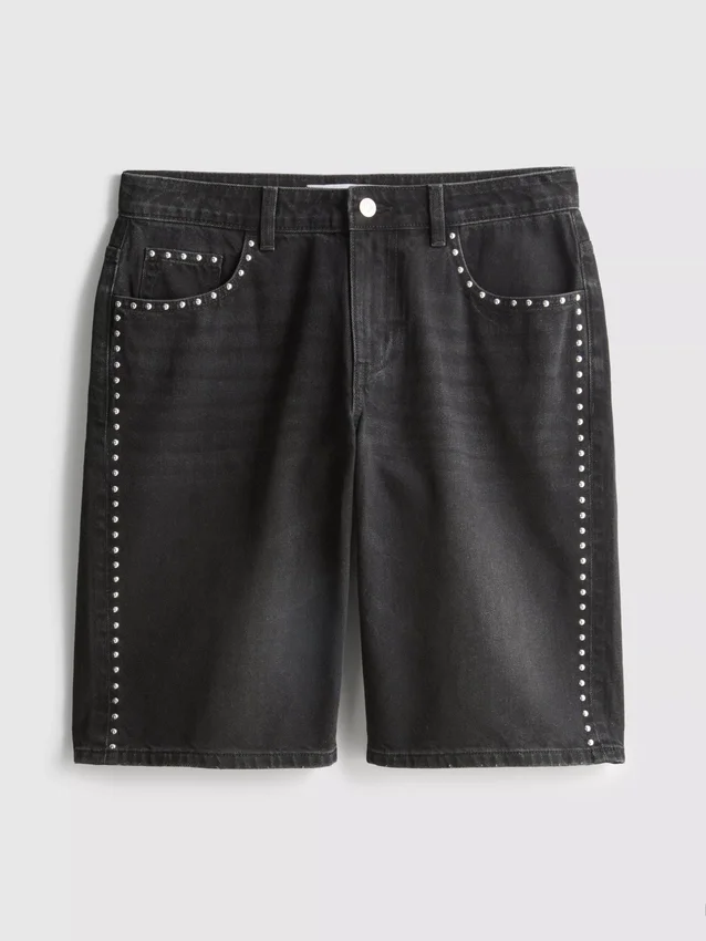 The Primark Scene | Baumwoll-Jeansshorts mit Nieten The Primark Scene | Baumwoll-Jeansshorts mit Nieten