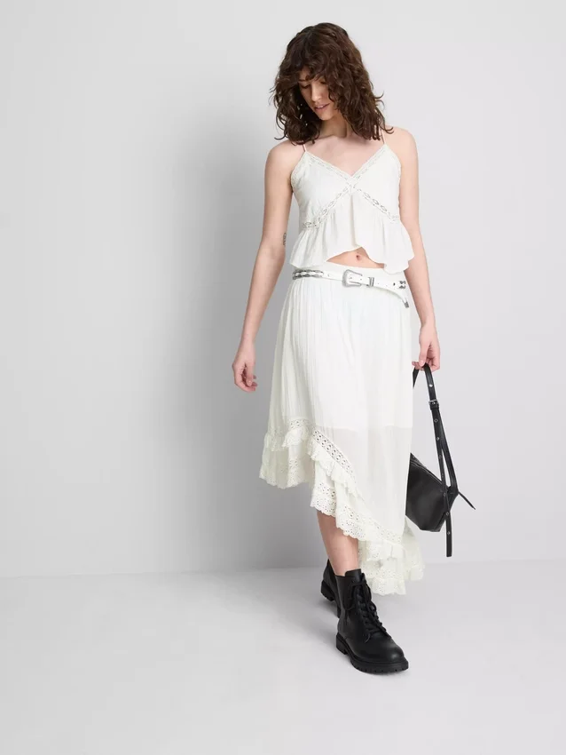 The Primark Scene | Baumwoll-Top mit Broderie-Muster, V-Ausschnitt und Trägern The Primark Scene | Baumwoll-Top mit Broderie-Muster, V-Ausschnitt und Trägern