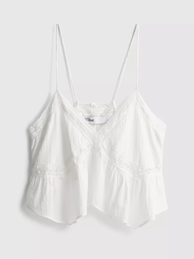 The Primark Scene | Baumwoll-Top mit Broderie-Muster, V-Ausschnitt und Trägern The Primark Scene | Baumwoll-Top mit Broderie-Muster, V-Ausschnitt und Trägern
