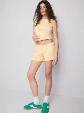 The Primark Scene | Eng anliegende gestreifte Shorts mit hohem Baumwollanteil