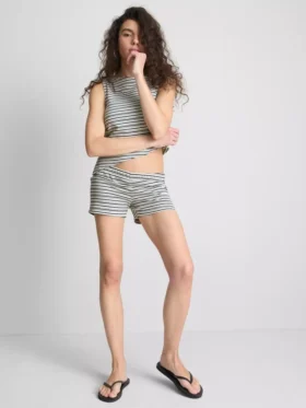 The Primark Scene | Eng anliegende gestreifte Shorts mit hohem Baumwollanteil