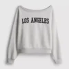 The Primark Scene | Sweatshirt mit Slogan und schulterfreiem Ausschnitt The Primark Scene | Sweatshirt mit Slogan und schulterfreiem Ausschnitt