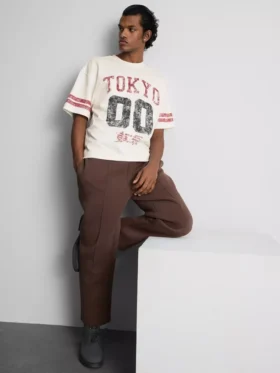 Tokyo Kurzarm-T-Shirt mit Used-Look und Grafikdruck