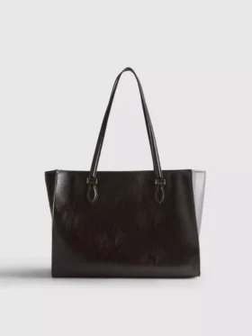 Tote-Bag aus Kunstleder mit Crackle-Effekt