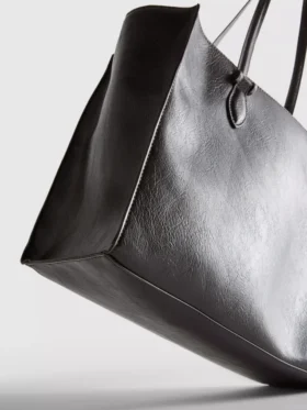 Tote-Bag aus Kunstleder mit Crackle-Effekt