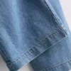 Trainingshose aus Baumwoll-Denim mit weitem Bein Trainingshose aus Baumwoll-Denim mit weitem Bein