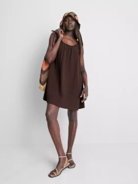 Trapez-Minikleid aus Baumwolle