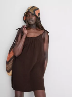 Trapez-Minikleid aus Baumwolle