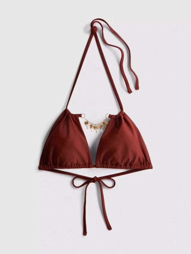 Triangel-Bikini-Oberteil mit Kettenverzierung Triangel-Bikini-Oberteil mit Kettenverzierung