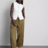 Utility-Hose mit weitem Bein und Nahtdetails Utility-Hose mit weitem Bein und Nahtdetails