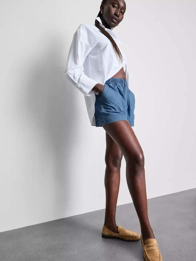 Utility-Shorts aus Baumwoll-Denim Utility-Shorts aus Baumwoll-Denim