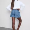 Utility-Shorts aus Baumwoll-Denim Utility-Shorts aus Baumwoll-Denim