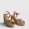 Verzierte Espadrilles mit Keilabsatz
