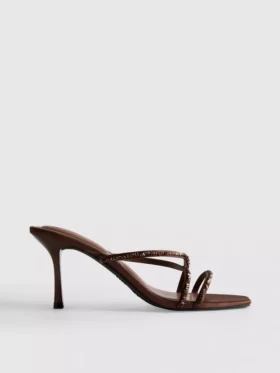 Verzierte Riemchensandalen mit High Heels
