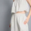 Weit geschnittene Hose aus Baumwolle mit Stickerei Weit geschnittene Hose aus Baumwolle mit Stickerei
