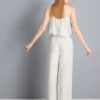 Weit geschnittene Hose aus Baumwolle mit Stickerei Weit geschnittene Hose aus Baumwolle mit Stickerei