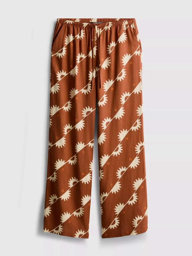 Weit geschnittene Hose mit Aufdruck Weit geschnittene Hose mit Aufdruck