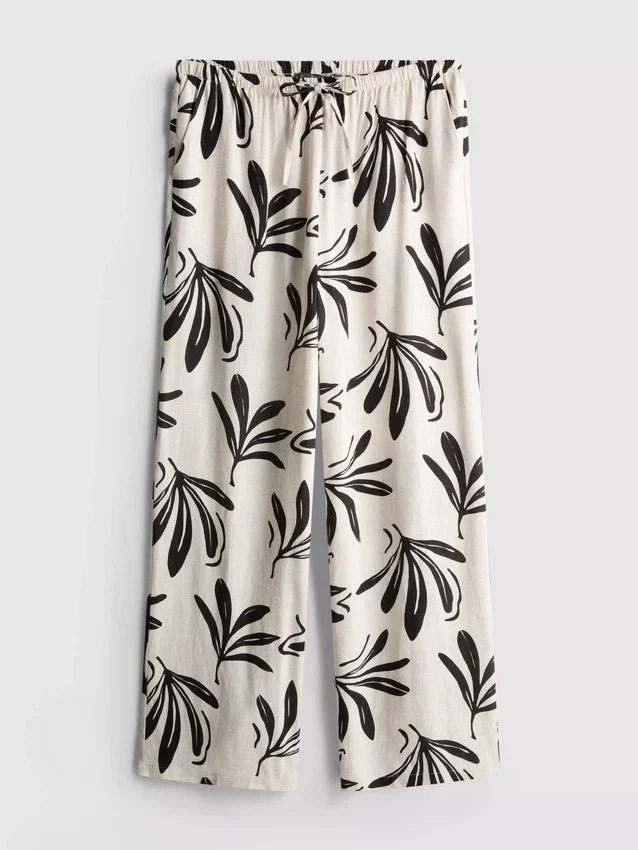 Weit geschnittene Hose mit Aufdruck Weit geschnittene Hose mit Aufdruck