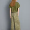 Weite Hose mit strukturierten Streifen Weite Hose mit strukturierten Streifen