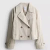 Zweireihige, kastenförmige Regenjacke Zweireihige, kastenförmige Regenjacke